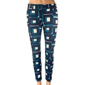 Banana Republic Sloan Multicolor Geometric Print Skinny Ankle Trousers Pants 00